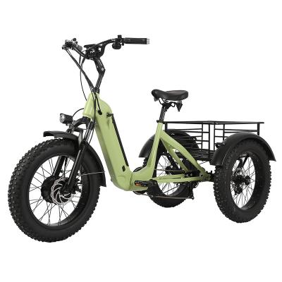 China Fat Tire 48V500W Motor Battery 14Ah Aluminum Alloy Hidden Tricycle Aluminum Adult Adult Electric Bike for sale