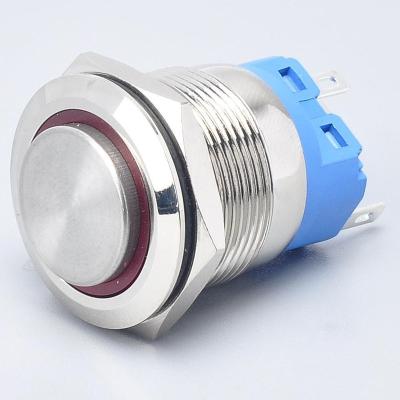 China CE ROHS Customized Waterproof 30mm Maintained Momentary Metal Push Button Switch Self Lock Metal Push Button Switch With LED Light YF16-P10F-E for sale