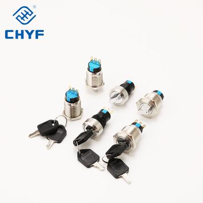 China Panel Switch 16mm 19mm Waterproof 22mm Metal Rotary Selector 2 3 Position 1NO1NC 2NO2NC12V LED Stainless Steel Push Button Button Switch for sale