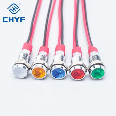 China Panel switch factory new product 8mm waterproof metal signal lamp control panel led indicator light for sale