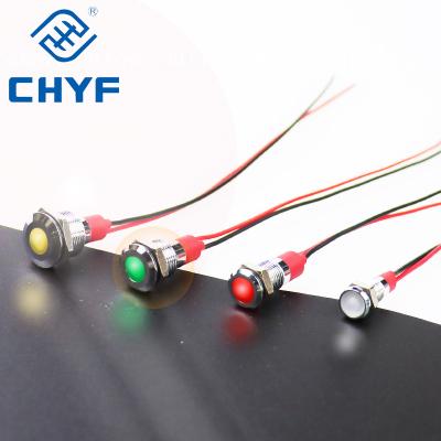 China 10mm 12mm 16mm 19mm LED Indicator Lights Waterproof Metal LED Indicator AC 220 Volt YF- 12C-P10F-E for sale