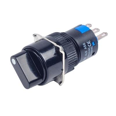 China Plastic Rotary Stop Switch16mm IP65 Waterproof 2 Position Pin Terminal Illuminated Plastic Push Button Switch YF-16 for sale