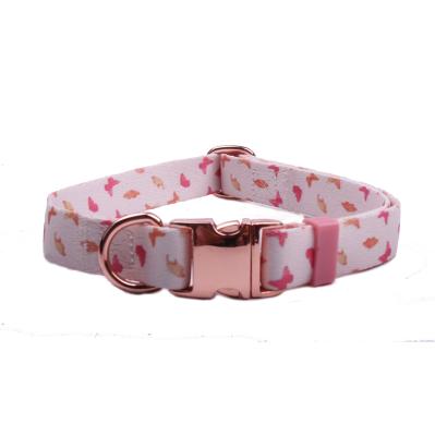 China Custom DETACHED Sublimation Printing Colorful Design Logo Pet Collar With Metal Buckle for sale