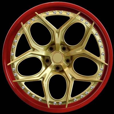 China 2 Piece Design Aluminum Custom Forged Wheels Racing Wheels Car Modification for sale