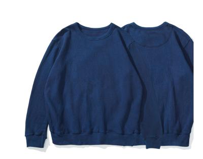 China Anti-wrinkle 350gsm 100% Cotton Factory-Dye Navy Blue Men's / Women's Sweatshirts for sale