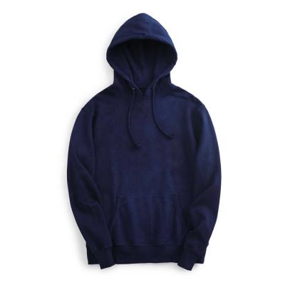 China Custom 100% Anti-wrinkle SweatshirtsNatural Cotton Factory-dye Navy Blue Men / Women's Hoodies for sale