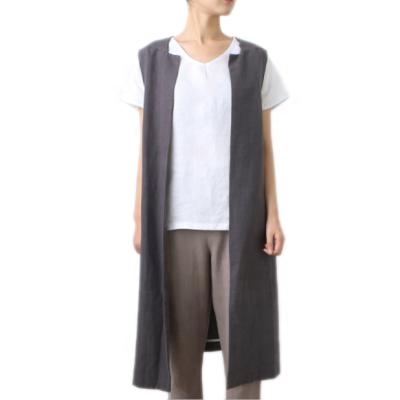 China Furcal Breathable Female Casual Loose Sleeveless Long Spring Solid Vest Solid Vest for sale