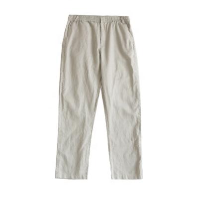 China QUICK DRY Wholesale Custom Made Casual Wide Leg Pants Male 100% Linen Pants Solid Color for sale