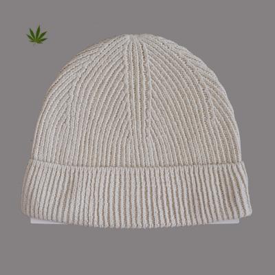 China COMMON Custom Color 21S 55% Natural Hemp Can Nabis 45% Organic Cotton Fancy Knit Hat Beanies For Men for sale