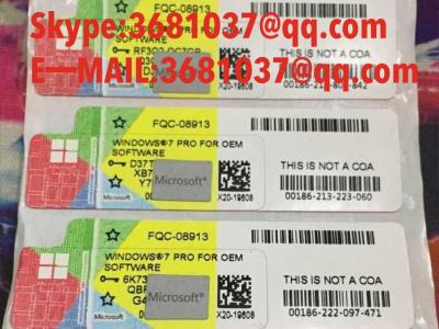 China SP1 Version Windows 7 Professional Product Key COA 32 / 64 Bit Operating Systems for sale