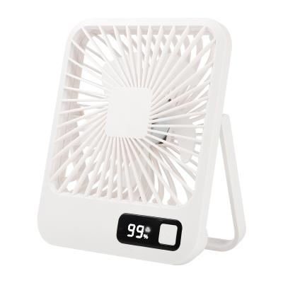 China Logo OEM Adjustable Fans Customized New Portable Rechargeable 2023 Angle Design LED Display Fans Mini USB Fans for sale