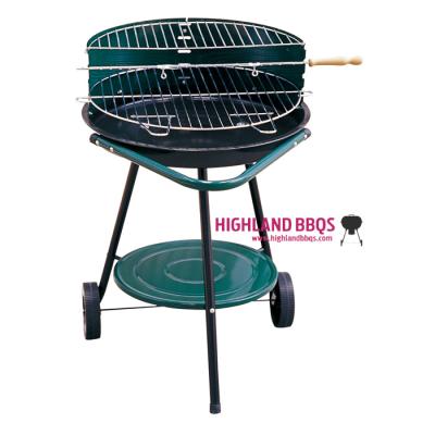 China 18 Inch Round BBQ Grill Adjustable Height Shape Portable BBQ Grill With Cart For Easy Moving for sale