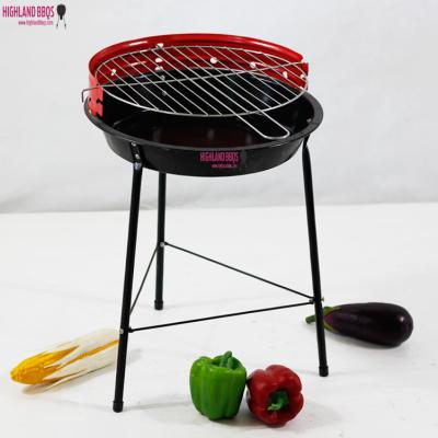 China Size Adjustable BBQ Grills 14 Inch Single Round Grill Portale Easy Assembled Grill For Outdoor Camping for sale