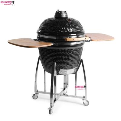 China Adjustable Height Kamado Grill Duplex 21inch Charcoal Kamado Portable Round Ceramic Barbecue Grill Kamado Grill for sale