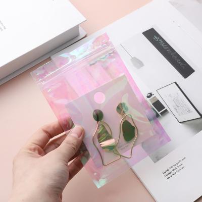 China Recycled Materials 4x6 Inch Hologram Bags One Side Holographic Clear Tote Bags One Side Or Both Sides Holographic Pouches In Stock for sale