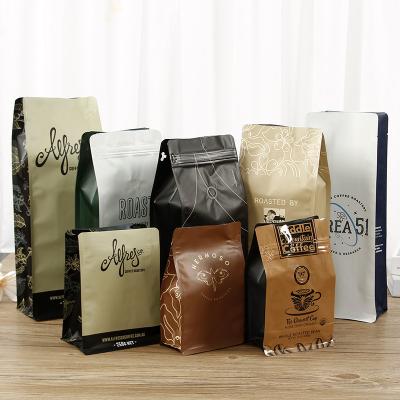 China Recyclable Coffee Bean Bag Tea Packaging For Coffee Tea Bags With Zipper And Zipper Valve Coffee Packaging Bags Stand Up Pouch for sale