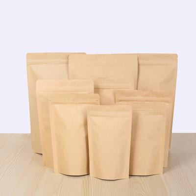 China Recyclable Custom Printed Ziplock Stand Up Pouch Bags Kraft Paper Bag With Zipper for sale