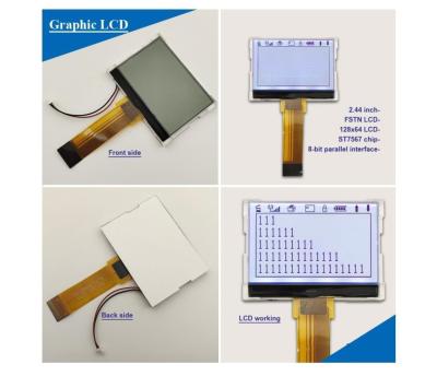 China 2.44 Zoll angepasstes FSTN-LCD-Display-Modul 128x64 Punkte Antrieb IC ST7567 1/64Duty,1/9Bias zu verkaufen