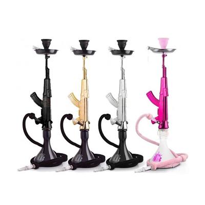 China 2021 Hot Sale Handmade Shesha Rose White Ak 47 Gun Shape Hookah For Hookah Shisha for sale