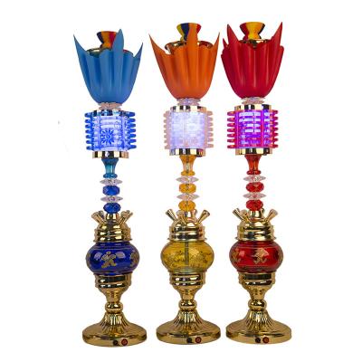 China LED Hookah Shisha Sheesha Chicha Glass Cube LED Glass Hookah With Led Light for sale