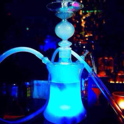 China Glass All Glass Material 57CM Shisha Glass Hookah Classic Russian Style With Led Light for sale