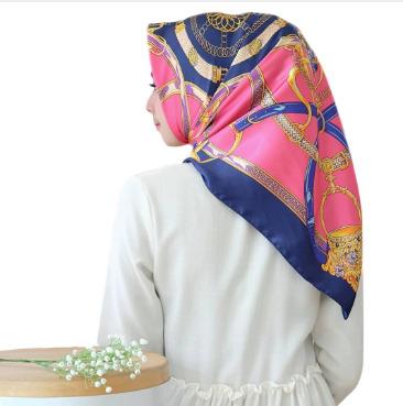 China Wholesale High Quality Satin Scarf 90*90cm Silk Square Women's Silk Scarf Bandana for sale