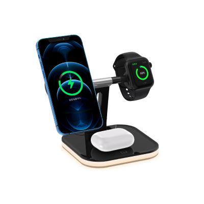 China Latest Led Lighting Smart Watch 2021 Radio Charging Support Mobile Watch Fast Wireless Charging Stand for sale