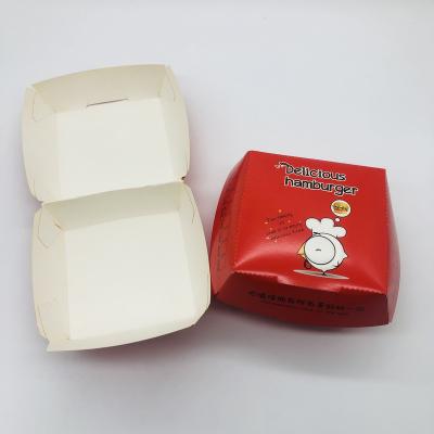 China Disposable Disposable Food Grade Paper Hamburger Cardboard Hamburger Packaging Box for sale