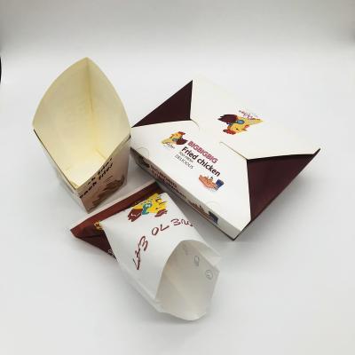 China Eco-friendly Recycled Materials Kraft Paper Disposable Food Containers, Potato Chips Holder, Take Out Box For French Fries And Fried Chicken for sale