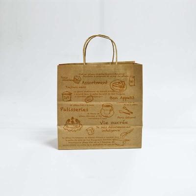 China Recycled materials environmental protection takeaway recyclable handle bags big size wholesale price kraft paper bag for sale