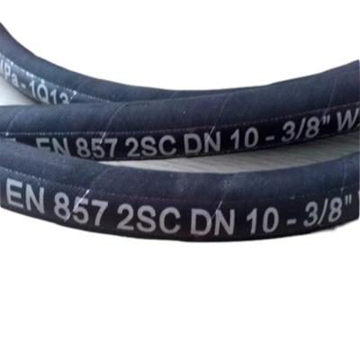 China synthetic rubber & EN 857 2sc Steel Wire Braided Hose Two Ply High Pressure Steel Wire Hydraulic Hose Braided Oil Resistant Hydraulic Rubber Hose for sale