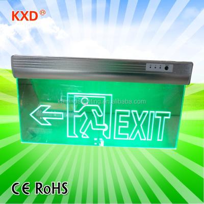 China Lightweight Rechargeable 3W Led Acrylic Fire Emergency Exit Sign Light for sale