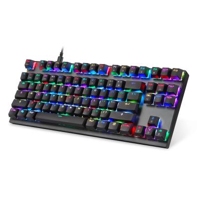 China Anti-ghosting Motospeed CK82 Pink White Black White Mechanical Gaming Keyboard Wired 87keys RGB Backlight Swap Version for sale