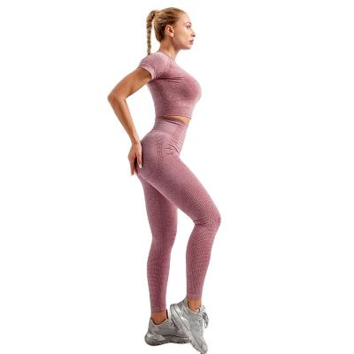 China Breathable Sports Apparel Fitness Yoga Wear Sets Top Crop And Yoga Shorts Energy Seamless 3 Piece Yoga Set for sale