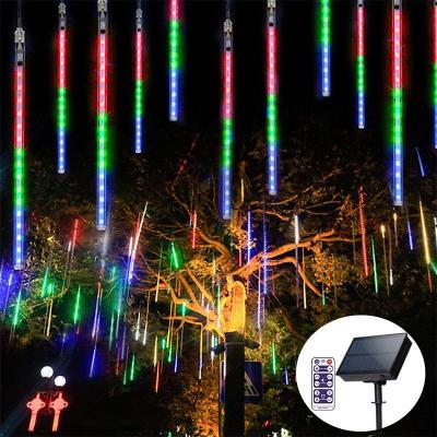 China Light Solar String Lights Meteor Shower String LED Meteor Shower Garland Lights Colorful for Outdoor Light Wedding Home Christmas Tree Decoration for sale