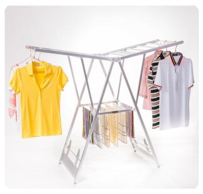 China Factory multifunctional hotsale ALGX-7019R-1.6 foldable rack item with aluminum shoe stretcher floor clothes hanging rack rack for sale