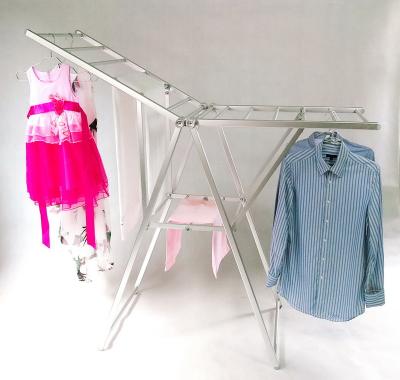 China Folding Aluminum Folding Clothes Drying Racks Wholesale From Netting, Silver Color With Wire Bars for sale