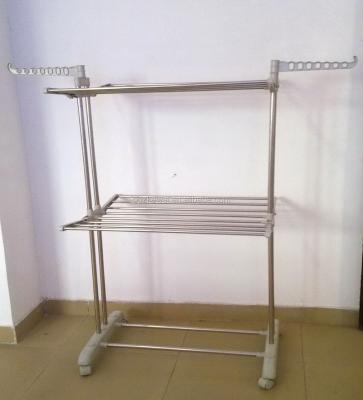 China MR-8021 2 Tier Multifunctional Folding Stainless Steel Clothes Dryer Rack for sale