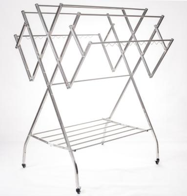 China WF-002 Large Folding ITER 2 Folding Multifunctional SS. clothing rack rack for big family for sale