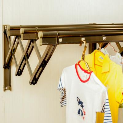 China AL-VP3-GS3 Transitional Aluminum Wall Mounted Multifunctional Widening Clothes Rack Laundry Hanger for sale