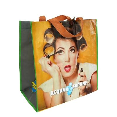 China Wenzhou Eco Friendly Recycled Reusable Laminated PP Woven Shopping Bag Factory for sale