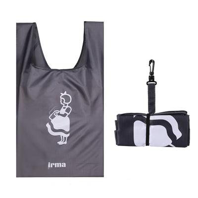 China Eco-friendly high quality polyester 210D ribstop foldable reusable grocery bag with customer logo for sale