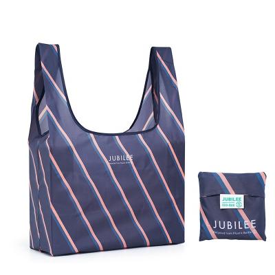 China GRS eco-friendly certificate full color sublimation printing grocery reusable recycled polyester rpet foldable shopping bag for sale