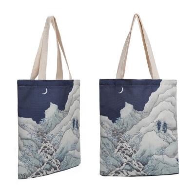 China Eco Friendly Wholesale Ecology Eco Sublimation Printing Foldable Reusable Zipper Cotton Grocery Bag for sale