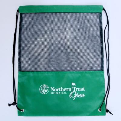 China Eco-Friendly Cheap Eco-Friendly Polyester Printed Backpack Shoes Mesh Drawstring Bag for sale