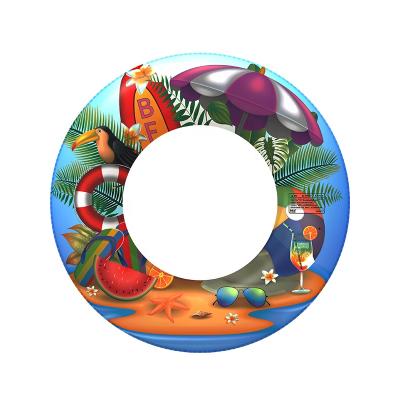 China Outdoor Water Fun PVC Inflatable Blue Scribble Pool Float Ring Tube Circle For Swimming Pool for sale