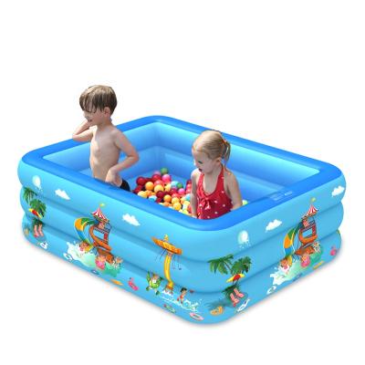 China Outdoor Inflatable Blue Rectangular Baby Kids Family Fun Adult Universal Water Pools for sale