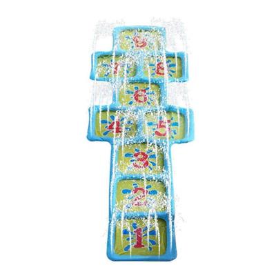 China Eco-friendly PVC Inflatable Water Spray Mat Summer Garden Play Equipment Number Jump Water Jet Mat For Fun for sale