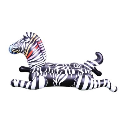 China Outdoor Water Fun PVC Summer Inflatable Water Float Zebra Mount Inflatable Toy Pool Animal Float for sale