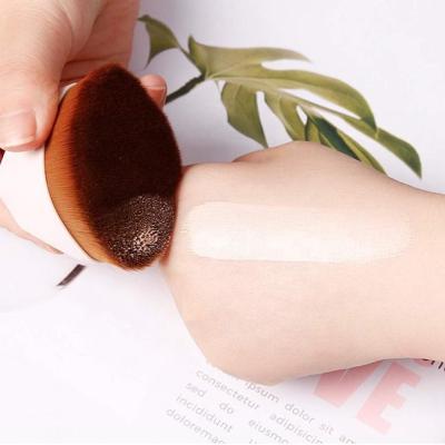 China Exquisite Flat Brush Dustproof Box End Powder Foundation Flat Brush With Cover Box Magic Single Base Sweeps Flat for sale